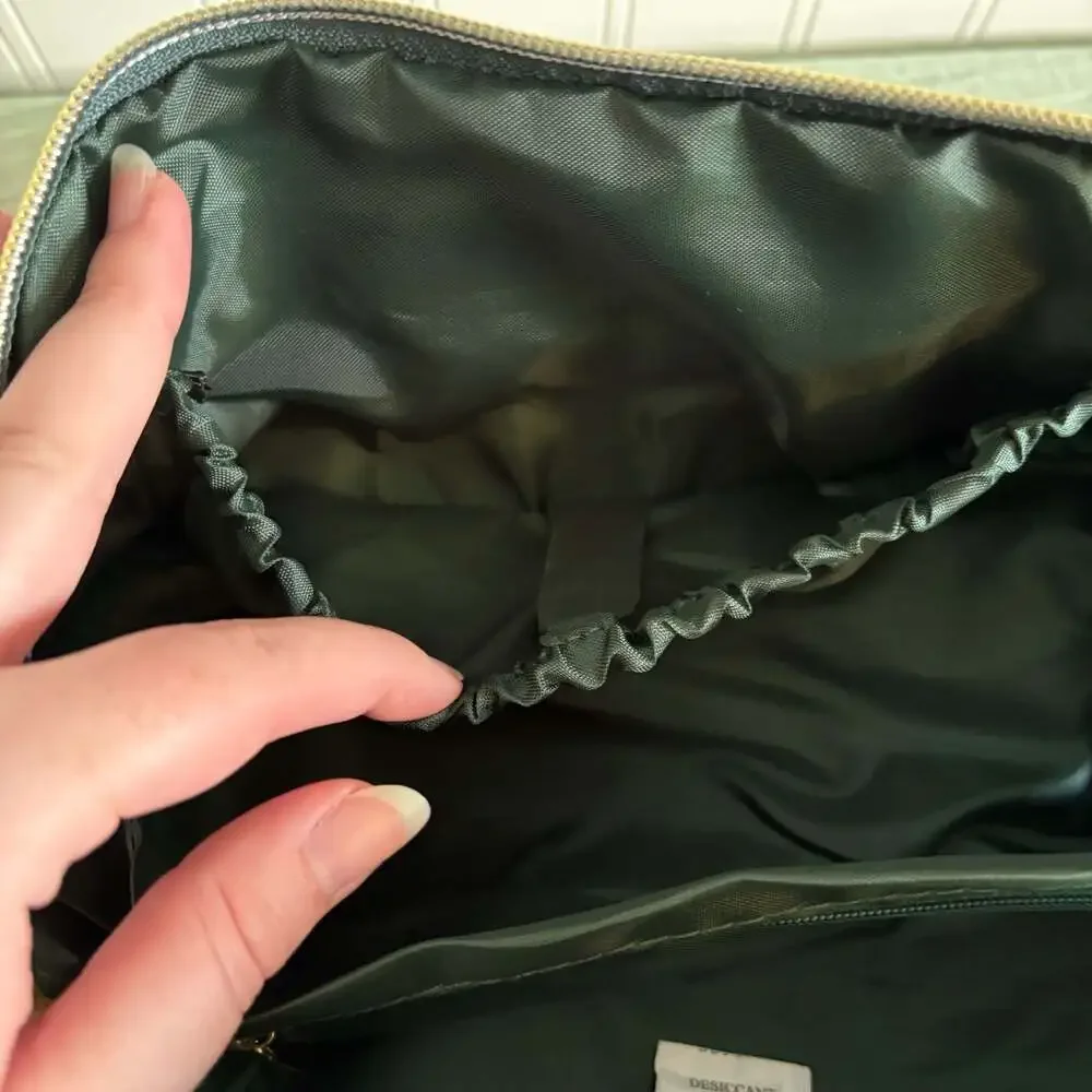 Green makeup pouch large size New